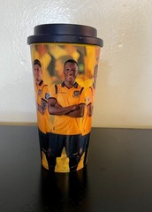 Travel Coffee Mug Ecuador FEF • Yellow Thermal Cup • 16 oz • Ecuador Football Fe