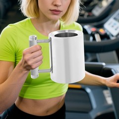 2 in 1 Stainless Steel Dumbbell Water Bottle 8kg Adjustable Weight Fitness Cup
