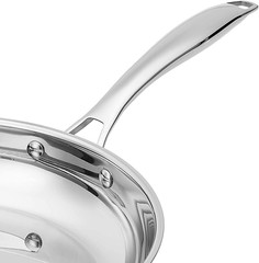 Stainless Steel Induction Frying Pan Set, 8″ & 10″ – Oven Safe, Riveted Handle