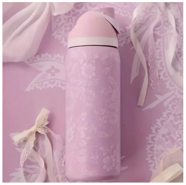Owala 32oz FreeSip Stainless Steel Water Bottle – Pink Ribbon Toile-2026 Gift