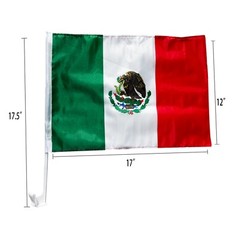 2 PACK MEXICO CAR AUTO DEALER SUPPLIES Window Clip On Flags Sale Flag