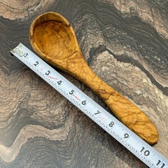 10″ Olive Wood Ladle Handmade in Tunisia, Gorgeous Unique Wood Characteristics