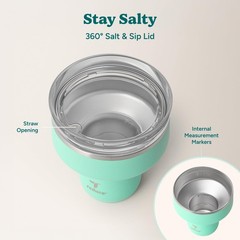 REDUCE Saltini 16 oz Insulated Cocktail Tumbler with Lid, Shatterproof