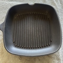 Vintage Roch Guss 11 Inch Flat Grill Fry Pan Wood Handle Made In Italy