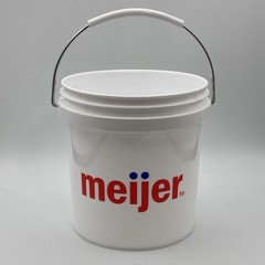 3 – Meijer Mini Buckets / 4″ Tall / Red, White, & Blue / Plastic Miniature Pail