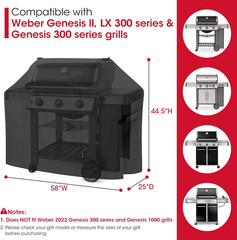 58 Inch Grill Cover for Weber Genesis II, LX 300 Series and Genesis 300 Series G