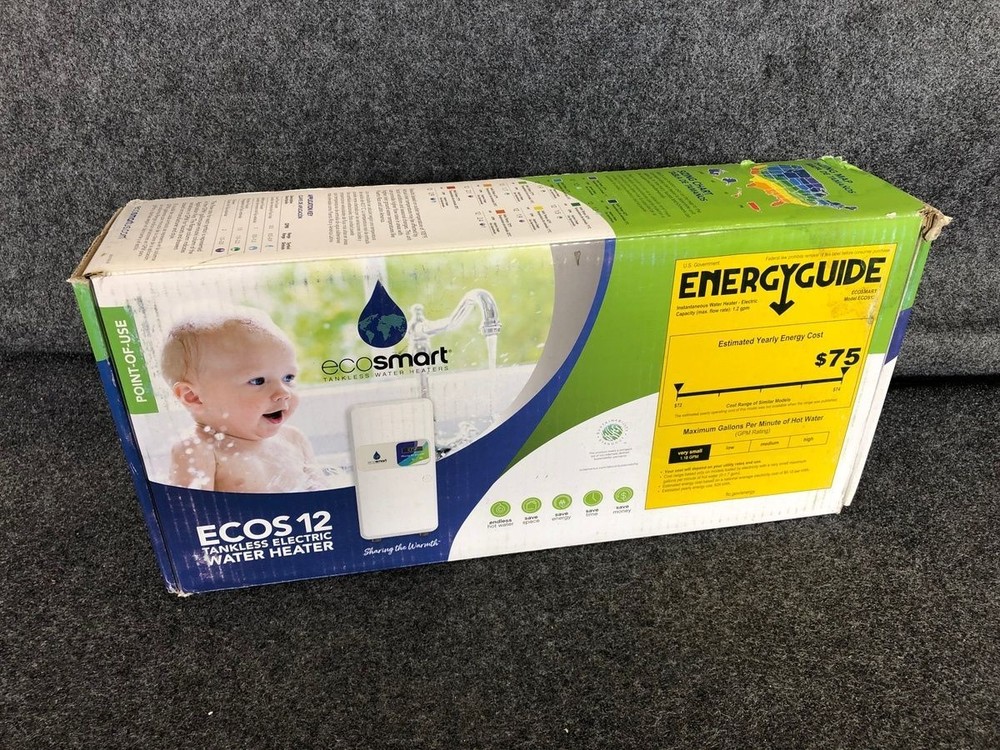 EcoSmart ECOS 12 Tankless Electric Water Heater, 12 kW, 240V