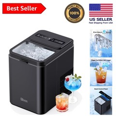 Compact Countertop Ice Maker: 8 Cubes/6 Min, 26.5 lbs Capacity, Portable & Clean