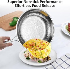 New Titanium Nonstick Frying Pan Set 8/10/12″ Hammered Induction Cookware with L