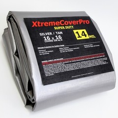 TARP 16′ x 16′ SILVER/TAN 14mil Multipurpose Protective Cover with Grommet