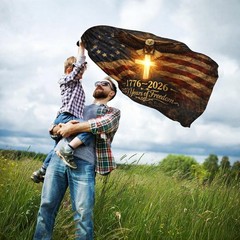 USA 250th Anniversary Flag 3×5 Ft 1776-2026 Outdoor Patriotic Banner Cross Poly