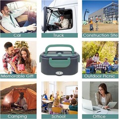 1.5L Electric Heating Lunch Box Portable for Car Office Food Warmer Container US