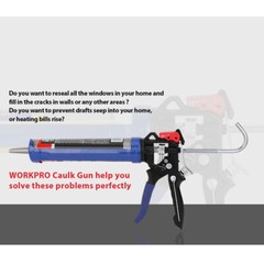 WORKPRO Caulking Gun Smooth Round Rod Adjustable Thrust Ratio Hand Silicone Gun