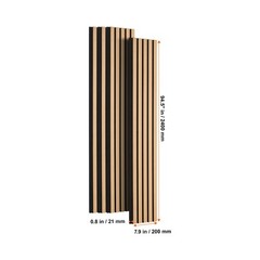 4 Pcs Acoustic Wood Wall Slat Panels 7.9″x94.5″ Sound Absorbing Modern Light Oak