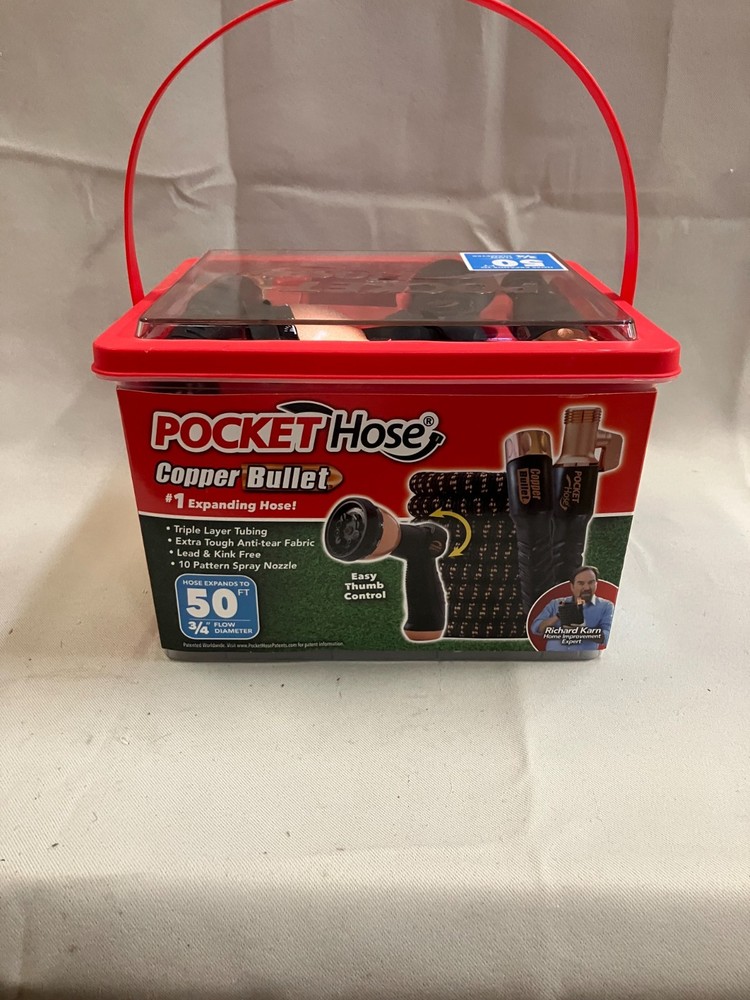 Pocket Hose Copper Bullet 50 FT Expanding Garden Hose