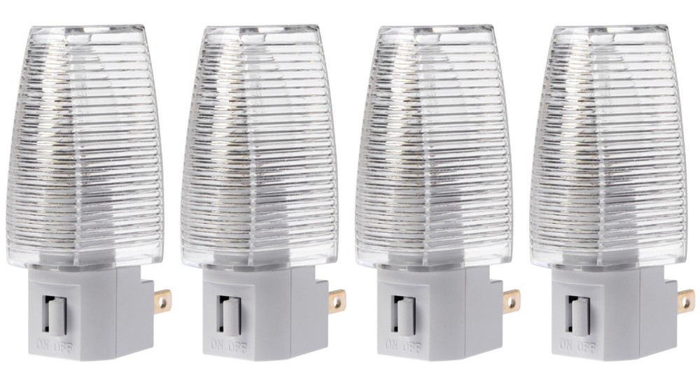 Plug in Night Light with Manual On/Off Switch – Includes 4W Bulb | 4 Pack