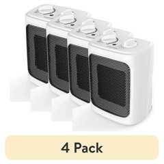 Mainstays 1500W Ceramic Fan-Forced Electric Space Heater White Open Box (4 PACK)