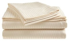 2 PACK:Deluxe Hotel , 400 Thread Count 100% Cotton Sateen Sheet Set Dobby Stripe