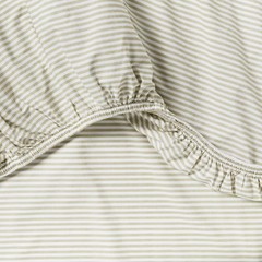 Twin/Twin XL 250 Thread Count Organic Percale Sheet Set Sage Green Stripe