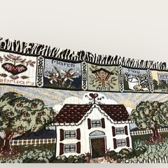 Vintage 12 MONTHS Country House Tapestry 20×35 FAST SHIP