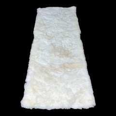 Baby Alpaca Cria White Bed Floor Runner Rug 69” x 26.5”