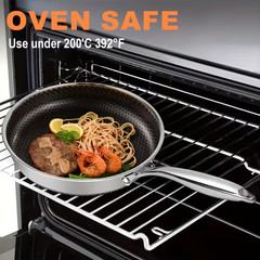 Stainless Steel 10 in Tri-Ply Fry Pan, 304 Grade Material, Non-Stick , PFOA Free