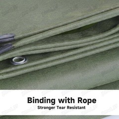 Canvas Tarp 26.5oz Heavy Duty Water and Mildew Resistant Tarpaulin RV Boat Cover