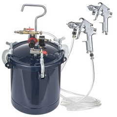 VEVOR Spray Paint Pressure Pot Tank 10L/2.5gal 1.5mm+4.0mm Nozzles Dual SprayGun