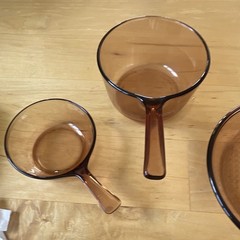 Corning ware Visions Amber Glass 5-Piece Saucepan Set Gas/Electric 1.5L no lid