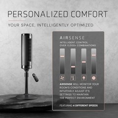 Elevation Adjustable Tower Fan 42”-54”, Pedestal Fan, 31 ft/s Airflow, Quiet …