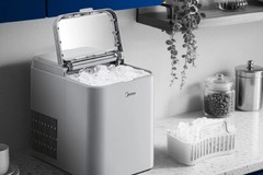 Midea Countertop Bullet Ice Maker 26.5 lb 2 Sizes Fast 6‑Min Ice Auto‑Clean Port