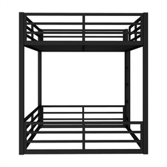 Metal Bunk Bed,Full XL over Full XL Floor Bunk Bed Frame for Kids Teens Adults