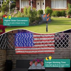DBFAIRY Solar American Flag Lights Outdoor,420 LEDs American Flag Net Lights