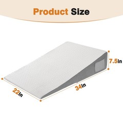 34″ Extra-Long Wedge Pillow, Back & Arm Support, Bed Wedge Pillow for Sleepin