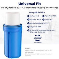1-30Pack 10×4.5″ 5 Micron Sediment Water Filter Big Blue Whole House Replacement