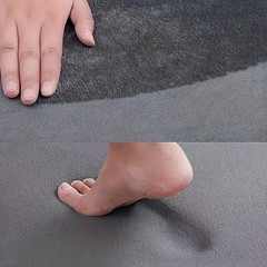 Embossed Bathroom Bath Mat Non Slip Absorbent Thick Sponge Rug 50x80cm Gray