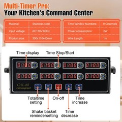 AC 110V Commercial 8 Channel Digital Kitchen Timer Deep Fryer Timer Food Cooking