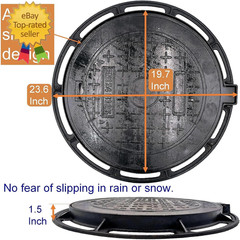 24 in Cast Iron Manhole Cover and Frame for 24″ Corrugated Pipe, B Class 28100
