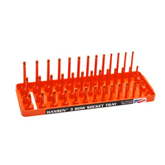 Hansen 1/4″ Socket Tray Organizer Holder Set 3 Row Metric SAE Shallow Deep OR