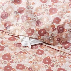 Full/Queen Printed Easy Care Duvet Cover and Sham Set Copper/Light Pink Floral