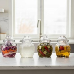1.5L Glass Jar with Lid Fermentation Jar, Traditional Fermenting Kit Crock with