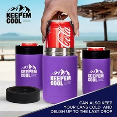 Vacuum Insulated Drink Bottle & Can Cooler With Beer Opener – Double Walled