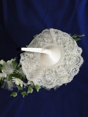 New Elegant Full Bridal Bouquet with off white yellow/green tint roses and buds