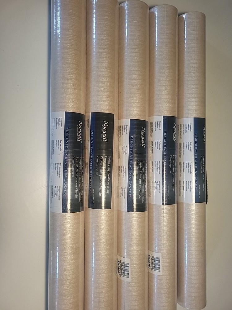 Norwall Wallpaper Roll 5 Count Retro Pattern Vinyl SEALED Creamy Pearl NICE
