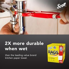 Scott Rags In A Box (75260), All-Purpose Towels, Large 9″x12″ Paper Towel, Pop
