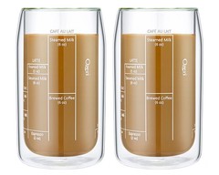 Moderna Artisan Series 15oz Double Wall Barista Coffee Glass [Set of 2 or 1]