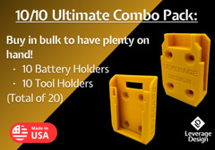 10 / 10 Combo Pack DeWALT 20V 60V Tool & Battery Mounts/Holders – BEST FIT!