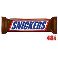 SNICKERS Full Size Bulk Milk Chocolate Candy Bars, 1.86 oz Bar, 48 ct Box