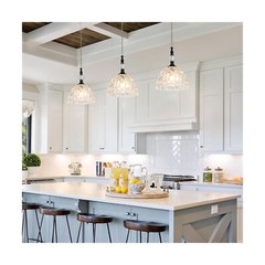 Modern Black Clear Glass Pendant Light 7.68 in Globe Small Pendant Light with…