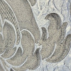 Ivory silver tan gold metallic crashed foil textured victorian damask Wallpaper